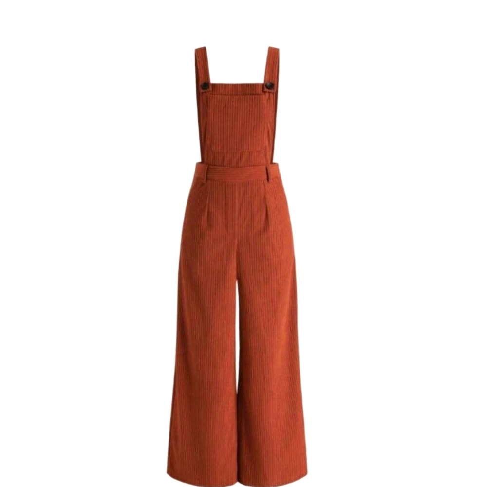 CIDER Corduroy Jumpsuit Overall Wide legs Orange Small